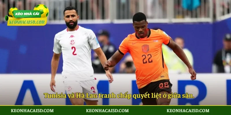 Soi Kèo Nhà Cái Tunisia vs Hà Lan 06h00 Ngày 26/6 2 Tunisia và Hà Lan tranh chấp quyết liệt ở giữa sân.