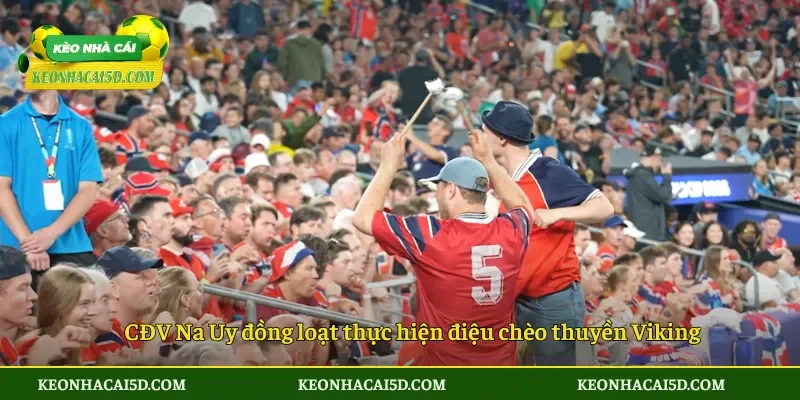 Văn hóa cổ vũ Na Uy gây sốt World Cup 2026 bởi sự độc đáo 3 CĐV Na Uy đồng loạt thực hiện điệu chèo thuyền Viking